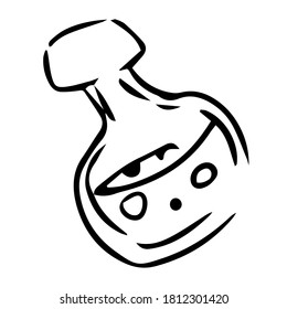 Bottle with potion clipart. Isolated vector.