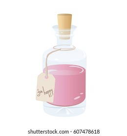 Bottle with potion for happy