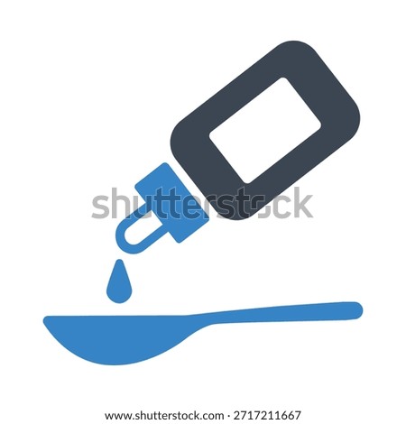 Bottle pouring syrup icon on white background