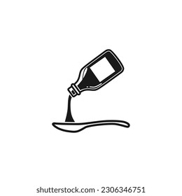 Bottle pouring syrup icon vector isolated on white background