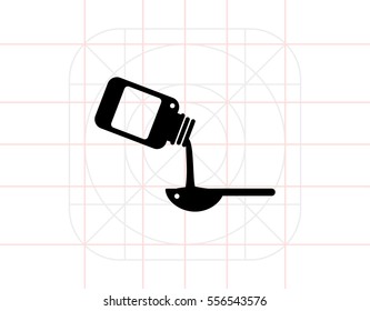 Bottle Pouring Syrup into Spoon Icon
