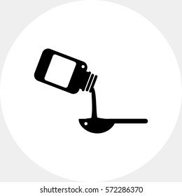 Bottle Pouring Syrup into Spoon Icon