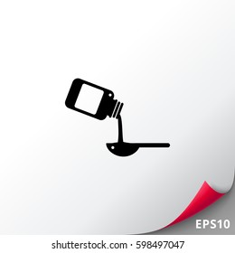 Bottle Pouring Syrup into Spoon Icon