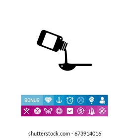 Bottle Pouring Syrup into Spoon Icon