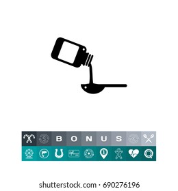 Bottle Pouring Syrup into Spoon Icon