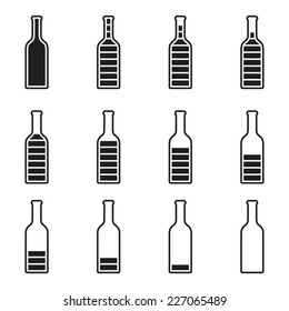 Bottle Preloader - black and white bottle, full and empty
