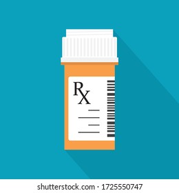 bottle with prescriprtion drugs - vector illustration