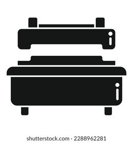 Bottle press machine icon simple vector. Medicine factory. Action research