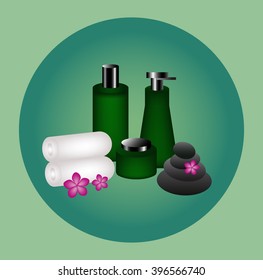 bottle product for cosmetic and spa vector