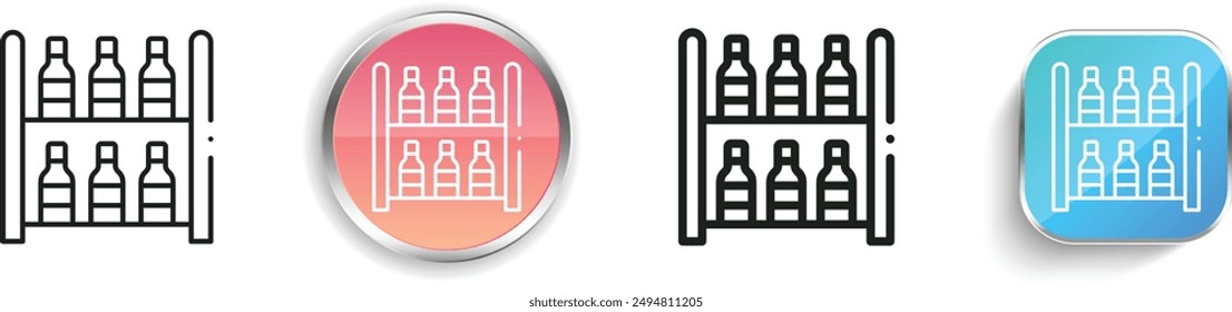 bottle rack icon. Thin Linear, Regular and Button Style Design Isolated On White Background