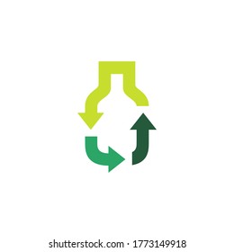 Bottle Recycle Logo Vector Icon Illustration