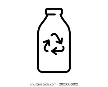 bottle recycle reuse single isolated icon with outline style