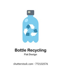 bottle recycling flat illustration icon