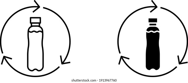 Icono de reciclaje de botellas, ilustración vectorial