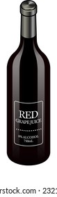A bottle of red grape juice / non-alcoholic red wine. 