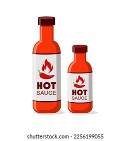 bottle red hot sauce with good quality with good color