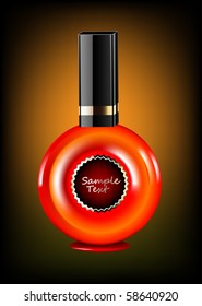 A bottle of red nail polish