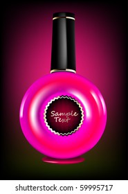 A bottle of red nail polish