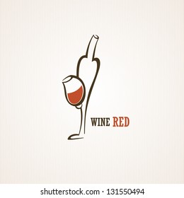 Bottle of red wine and glass.