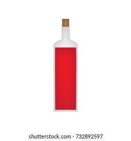 bottle of red wine icon- vector illustration