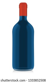 Bottle of red wine isolated on a white background
