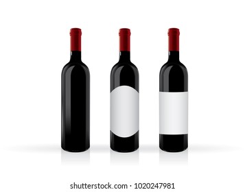 blank wine bottle vector