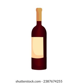 Bottle of red wine on white background