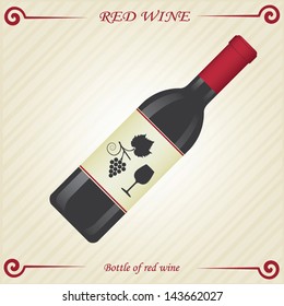 Bottle of red wine vector eps10