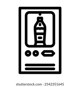 Flaschennachfüllstation, Liniensymbol-Vektor. Flaschenfüllstationszeichen. isoliertes Kontursymbol, schwarze Illustration