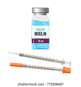 Bottle of regular insulin and unused