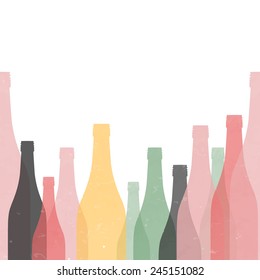 Bottle. Retro poster. Seamless.