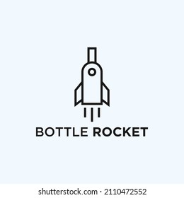 bottle rocket logo design vector illustration