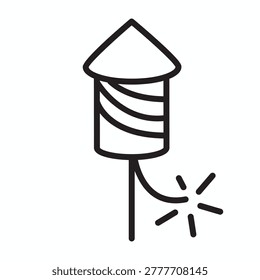 Bottle Rocket or Parachute Icon for Firework- Independence Day - 4th of July