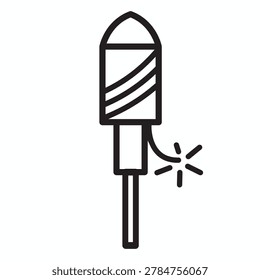 Bottle Rocket or Parachute Icon for Firework- Independence Day - 4th of July