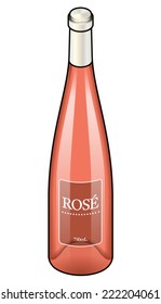 A bottle of rose blended wine.