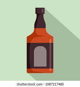 Bottle of rum icon. Flat illustration of bottle of rum vector icon for web design