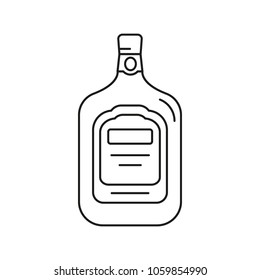 Bottle of rum icon. Outline bottle of rum vector icon for web design isolated on white background