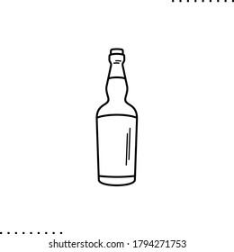 botella de icono del vector del ron en contorno