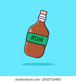 A Bottle Of Rum Vector, Illustration, Isolated Icon