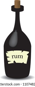 bottle of rum with a wooden stopper