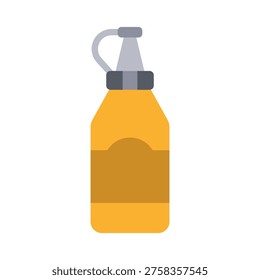 A bottle of salad dressing representing olive oil or vinaigrette. Perfect for cooking, healthy recipes, organic ingredients and food preparation visuals.