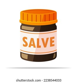 Bottle of salve ointment vector isolated illustration