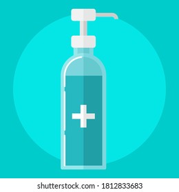 frasco con icono vector plano de gel de ciangibre