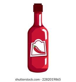 bottle sauce of chili pepper icon isolated