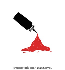 bottle sauce doodle icon vector hand drawing 