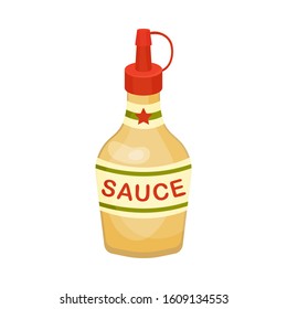 Bottle of Sauce, Sandwich or Burger Ingredient Vector Illustration
