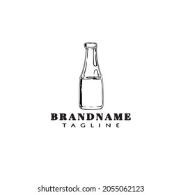 bottle sauces logo cartoon icon design template black modern isolated unique