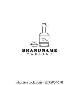 bottle sauces logo cartoon icon design template black modern isolated vector