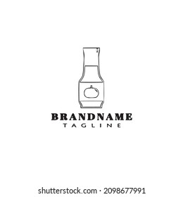 logotipo de salsas botellas caricatura plantilla de icono negro vector aislado