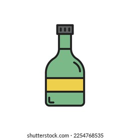 A bottle of schnapps icon. High quality coloured vector illustration.